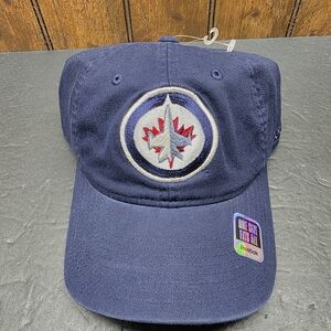 Winnipeg Jets Navy Baseball Hat with Team Roundel